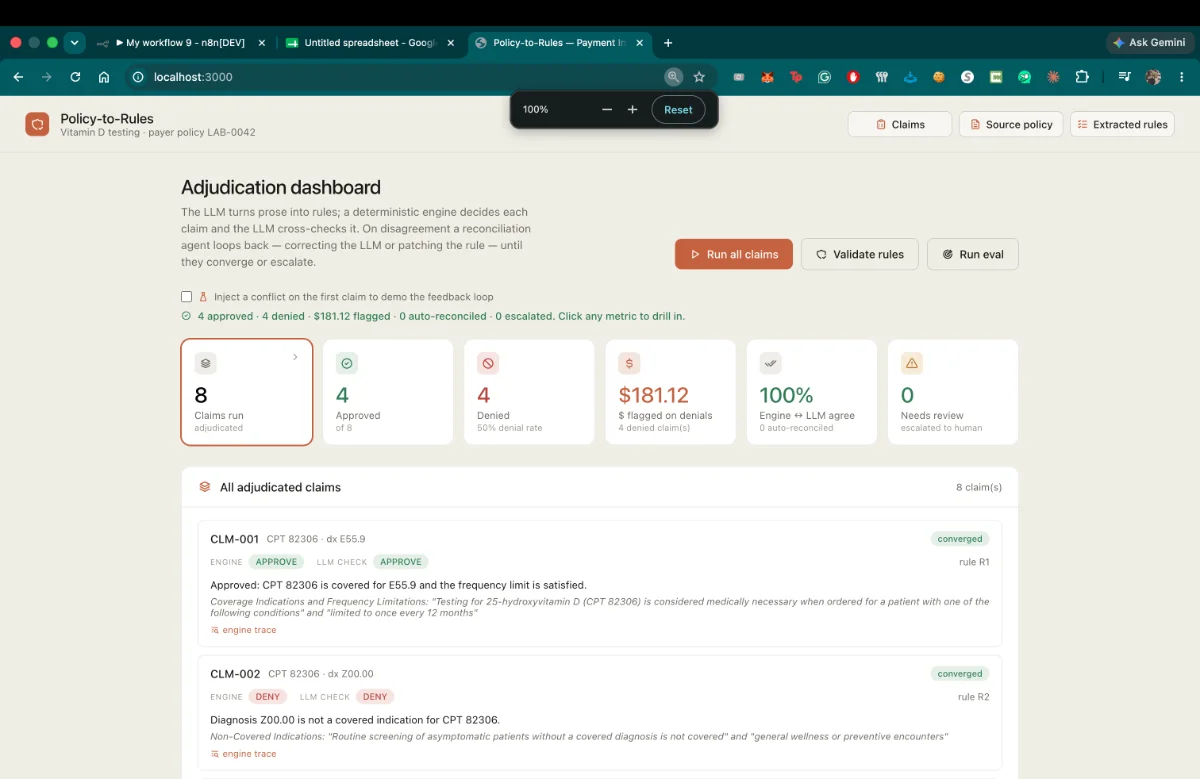 Policy-to-Rules Engine screenshot