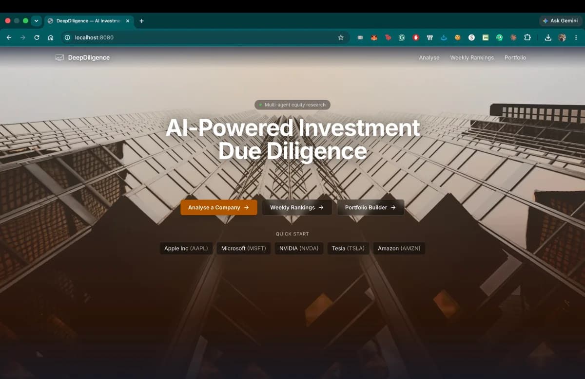 DeepDiligence screenshot