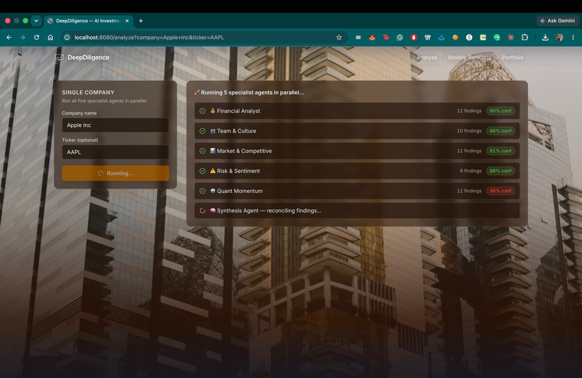 DeepDiligence screenshot 2