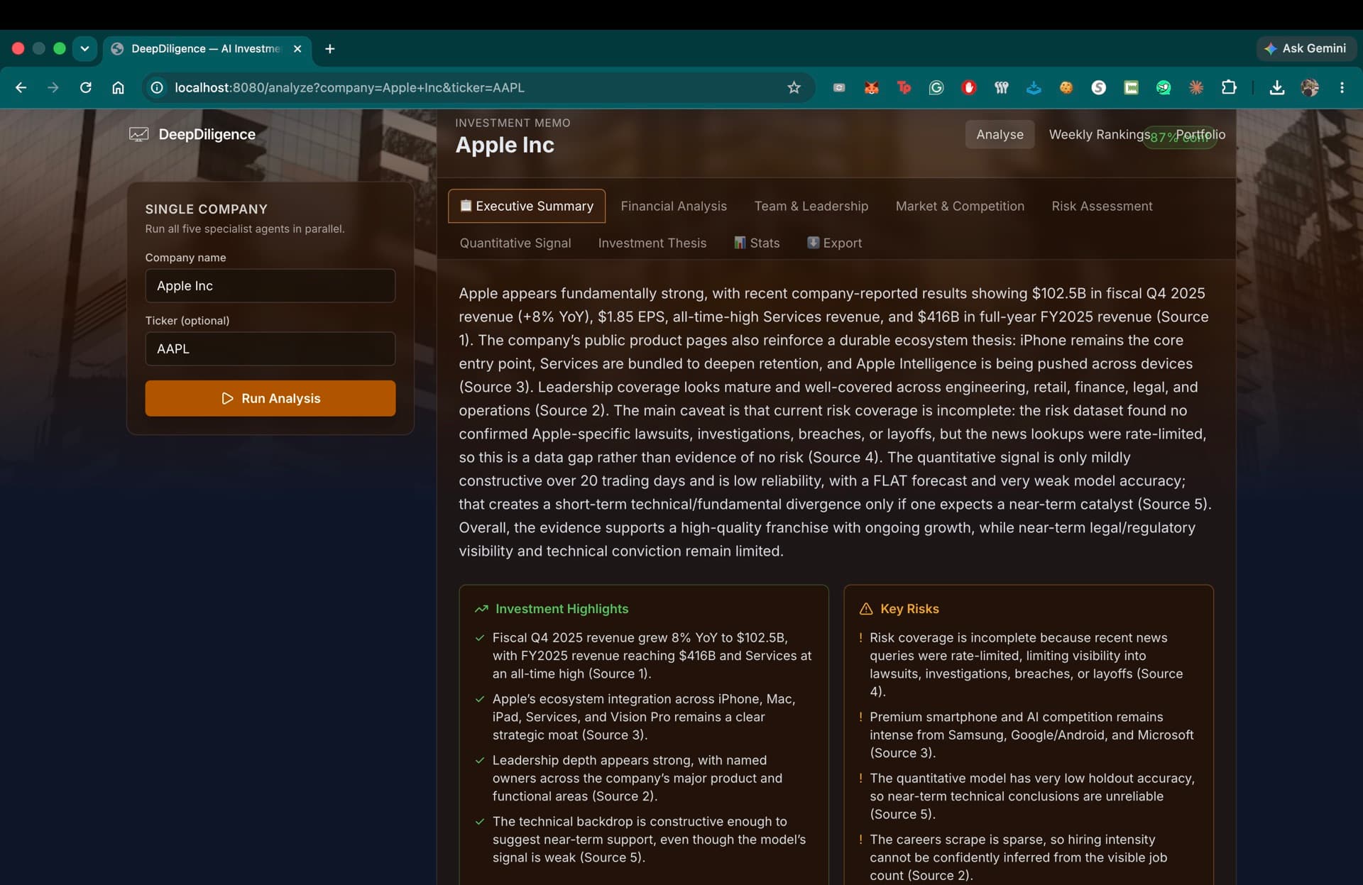 DeepDiligence screenshot 3