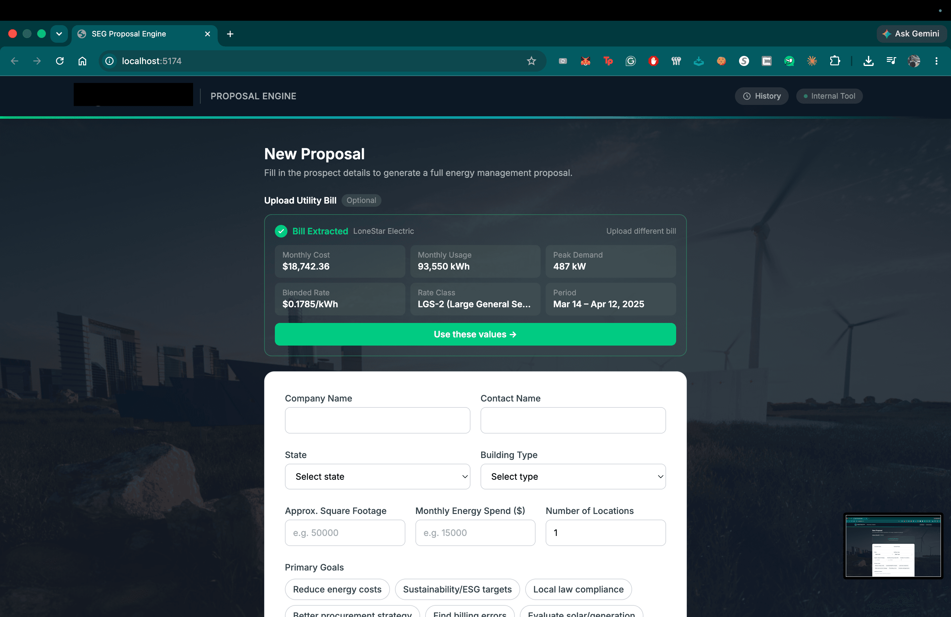 Lead Generator Proposal Engine screenshot 1